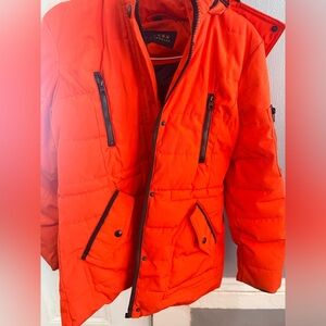 Men's Orange Quilted Jacket